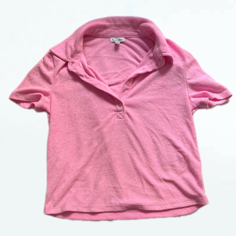 Never worn terrycloth pink polo!
